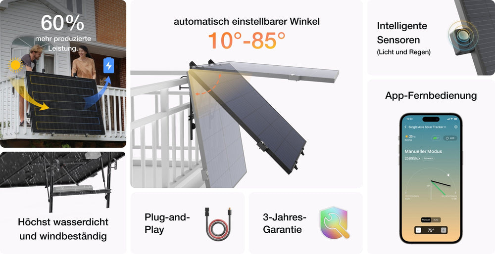 EcoFlow Sonnen Nachrführung für Balkonkraftwerk - Solar Tracker